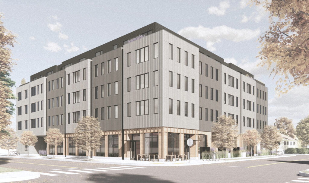 Cooper Bozeman - Babcock street corner exterior rendering