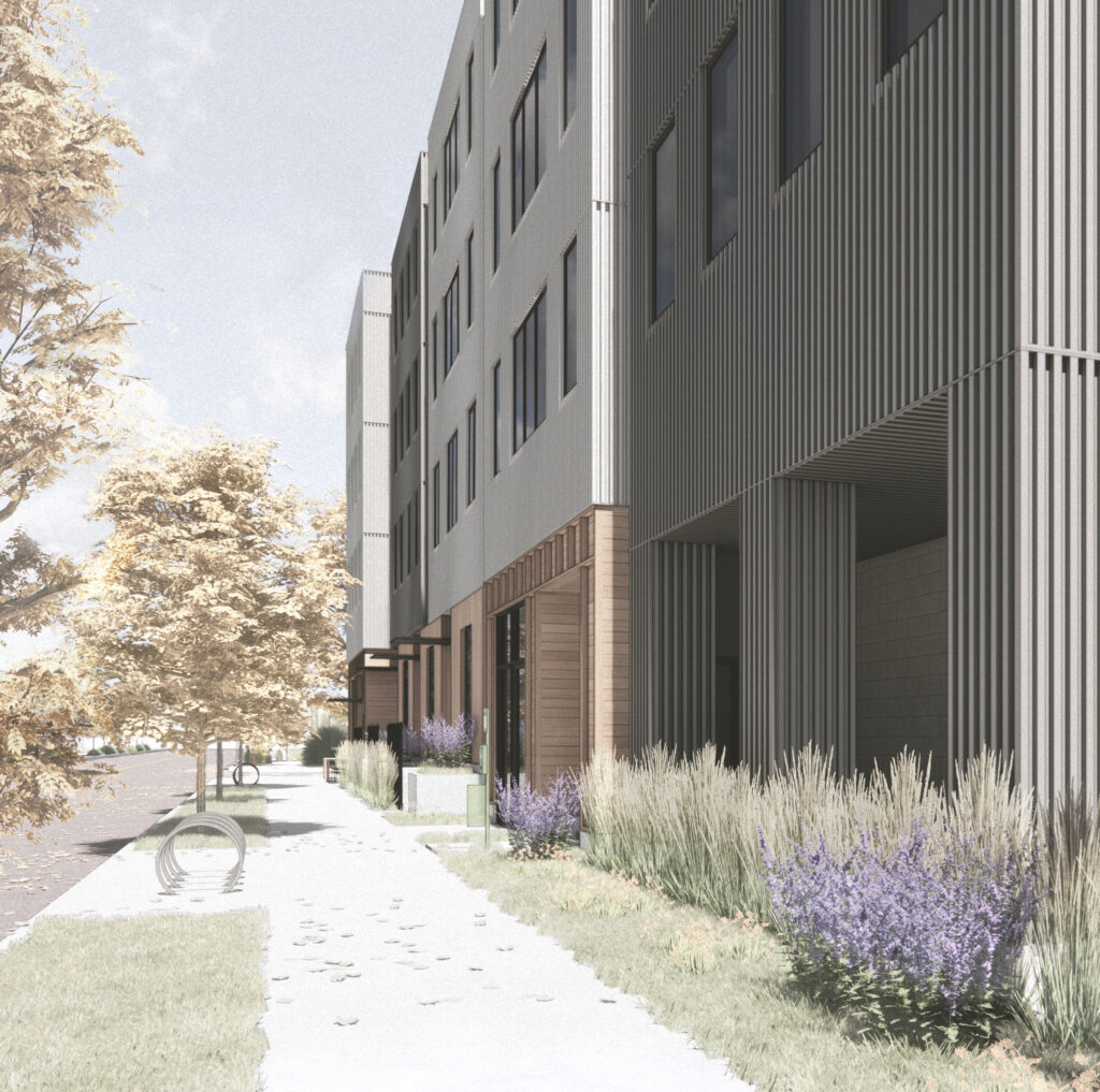 Cooper Bozeman - west sidewalk exterior rendering