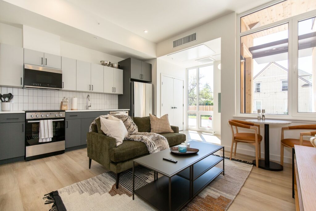 Cooper Bozeman - Unit Kitchen and Living Room
